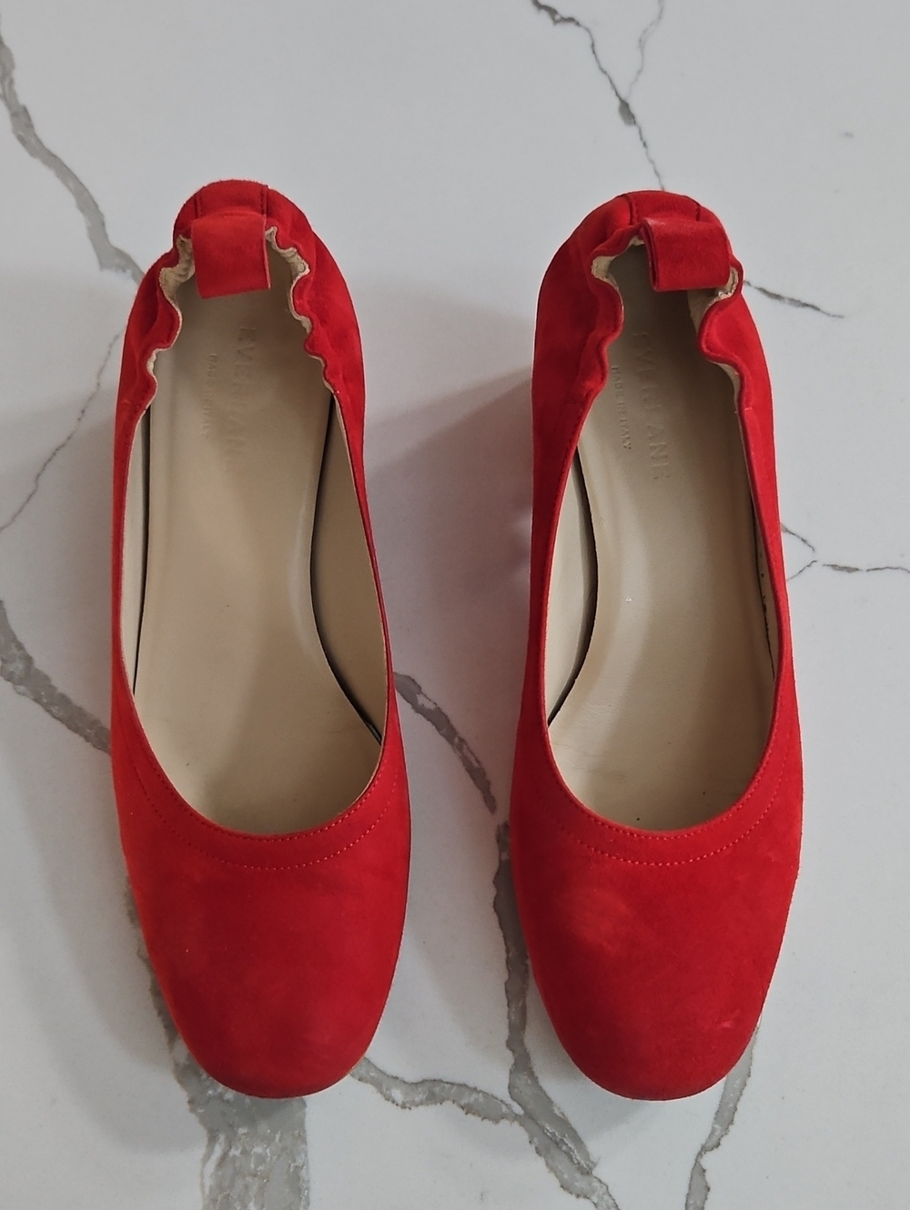 Everlane Red Suede Ballet Flats